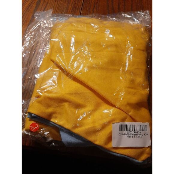 New Large Yellow Blue Color Block 2pc Shorts Short Sleeve Shirt Set Outf… - Picture 6 of 6